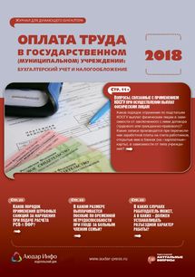 Оплата труда в государственном (муниципальном) учреждении:  бухгалтерский учет и налогообложение №2 2018